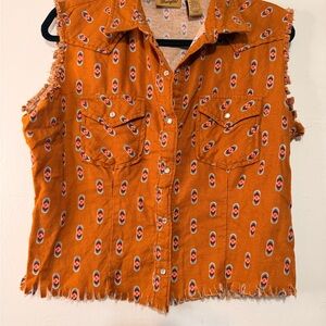 Wrangler Orange Sleeveless Blouse